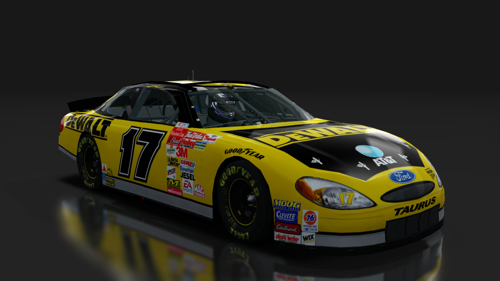 2000 NASCAR Ford Taurus, skin 17_dewalt_yellow