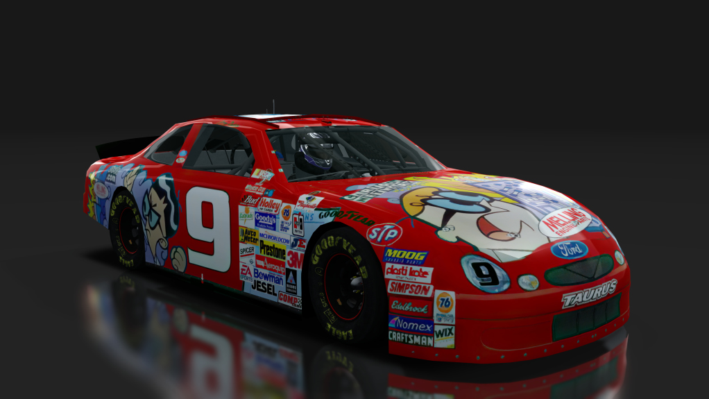 2000 NASCAR Ford Taurus, skin 9_cartoon_red