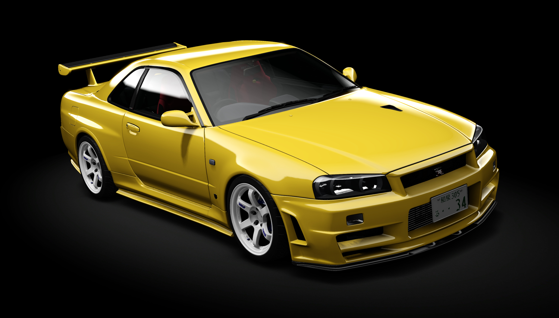 BANKSY. Nissan Skyline GT-R R34 V-Spec, skin 07_Lightning_Yellow