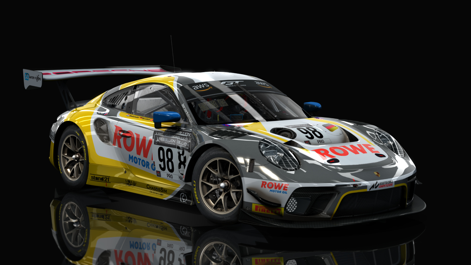 Porsche 991 GT3 R 2020, skin Rowe_Racing_#98_2020