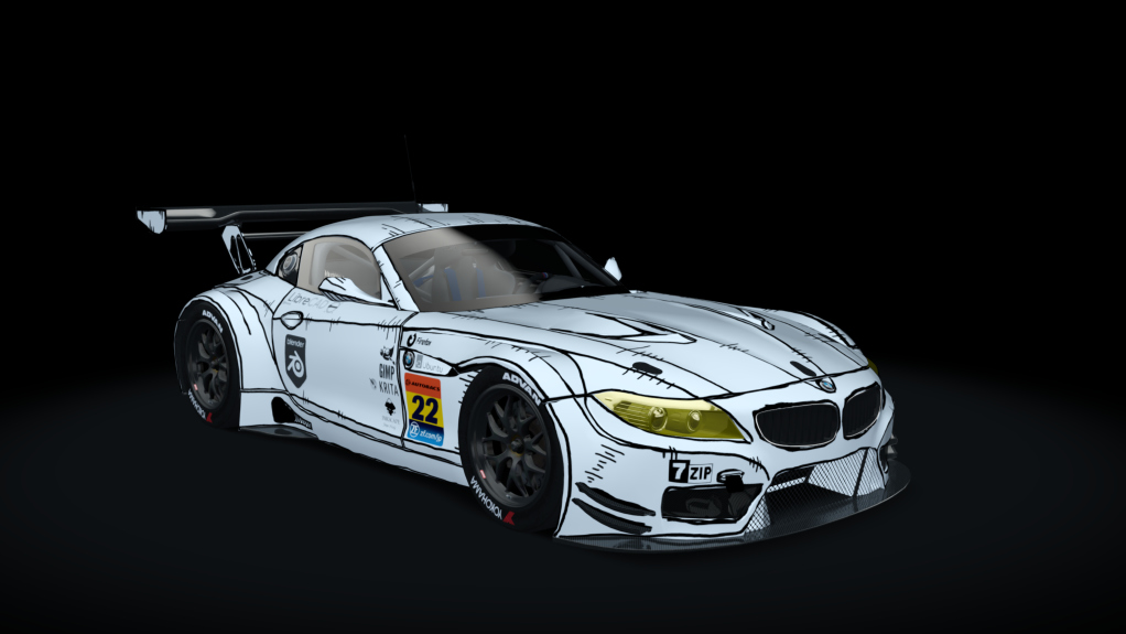 BMW Z4 GT3, skin 22_Cartoon_matte_stickers