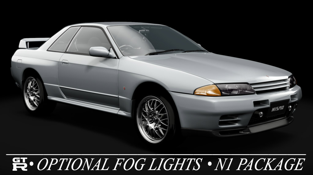 Nissan Skyline R32 GT-R V-spec II, skin itsdraik KG1C - Jet Silver Metallic Fog Lights & N1 Bumper