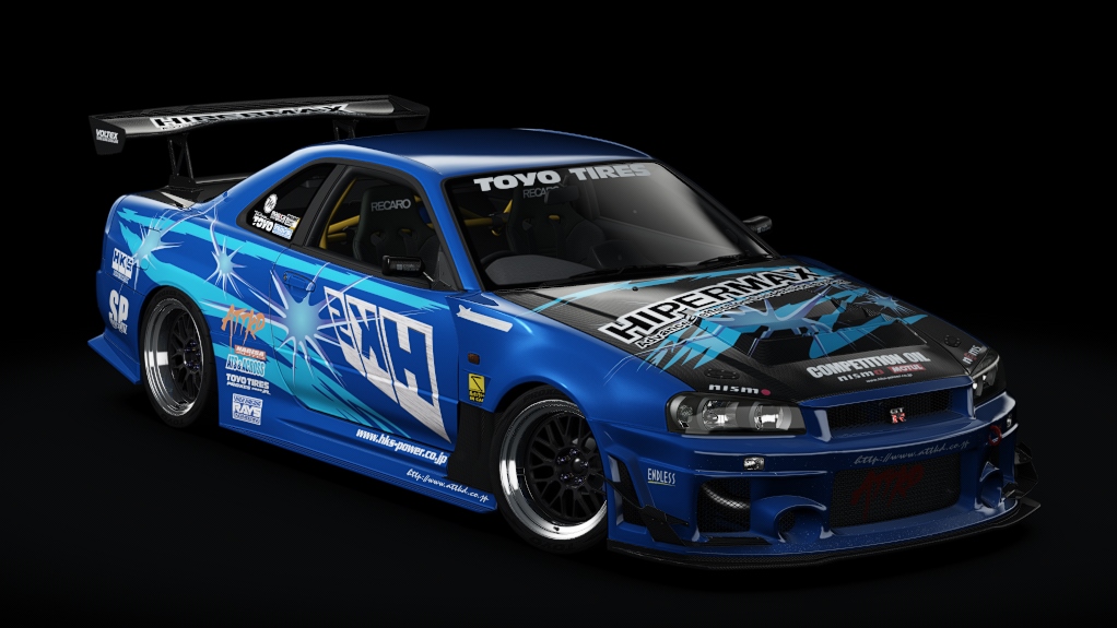 1999 Nissan Skyline GT-R V-Spec II (BNR34 - "THE INEVITABLE"), skin 5_TV2_Bayside_Blue_Skin