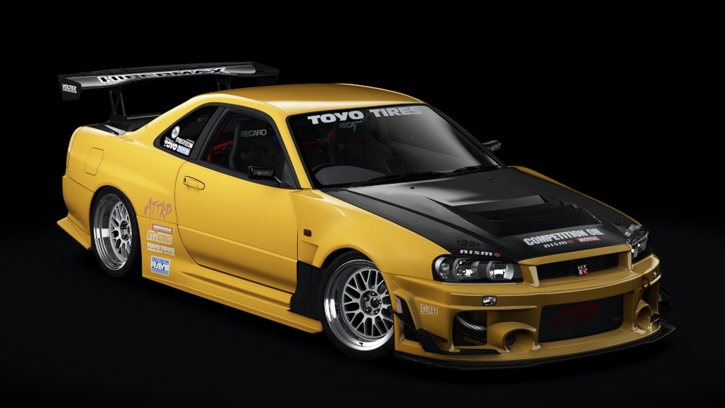 1999 Nissan Skyline GT-R V-Spec II (BNR34 - "THE INEVITABLE"), skin 7_T503_Speed_Yellow