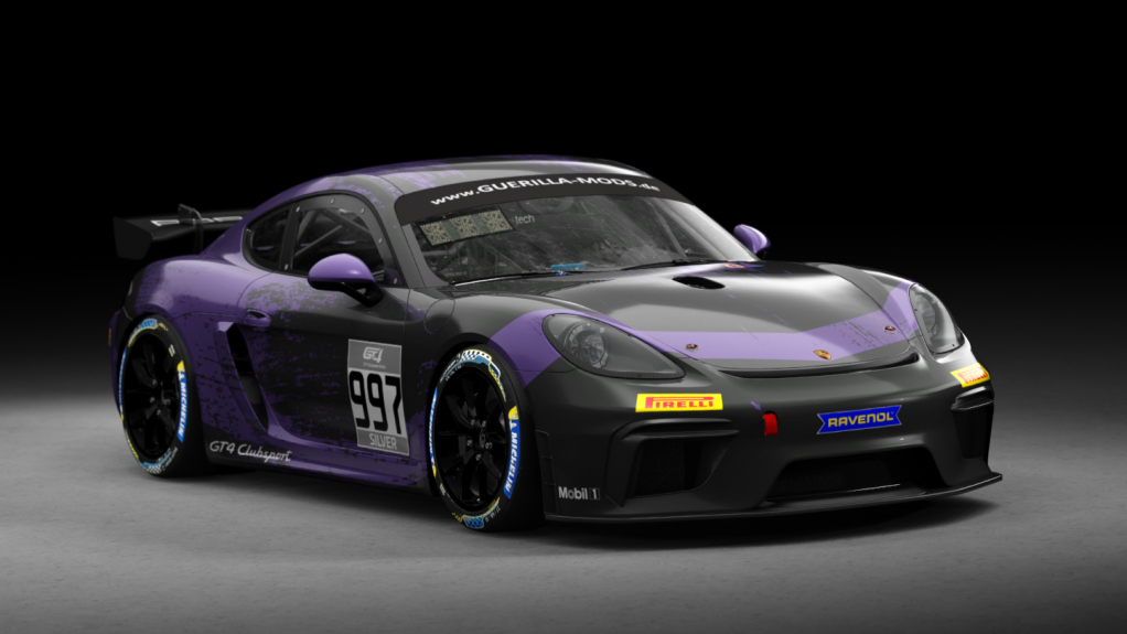 Porsche 718 Cayman GT4 Clubsport, skin rm_gt4_european_series_fictional_porsche_motorsport_purple_997