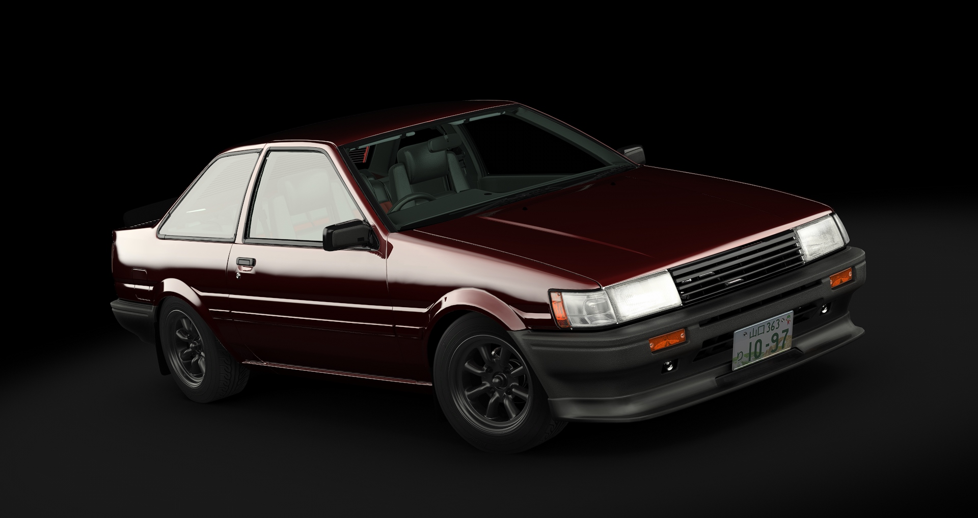 Toyota AE86 Coupe Tuned tweaked, skin 05_wine_red
