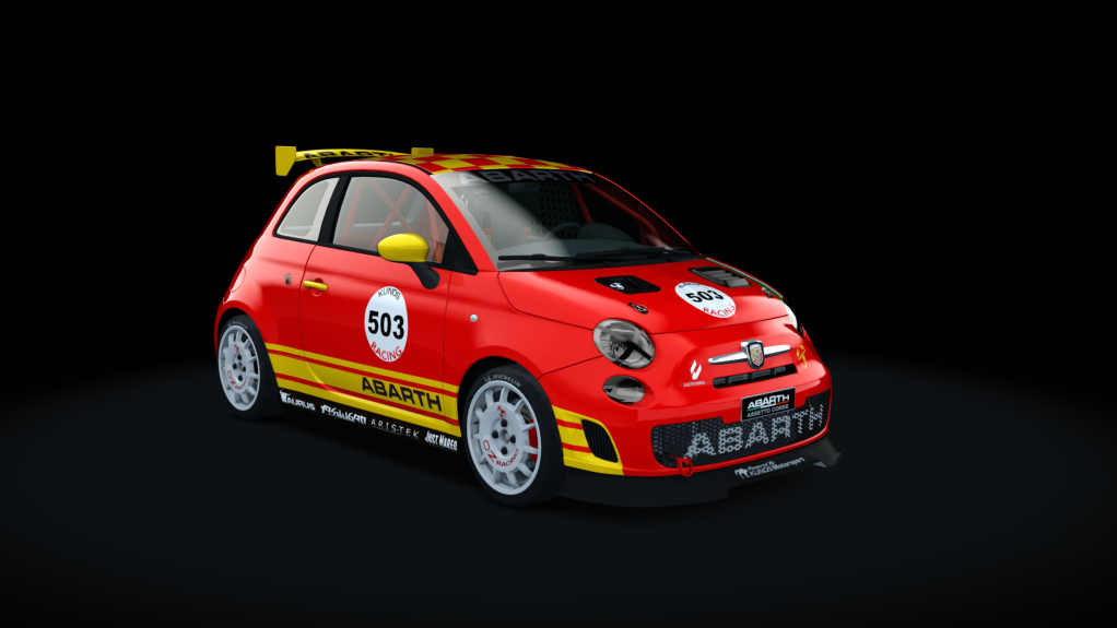 Abarth 500 Assetto Corse street, skin red_yellow