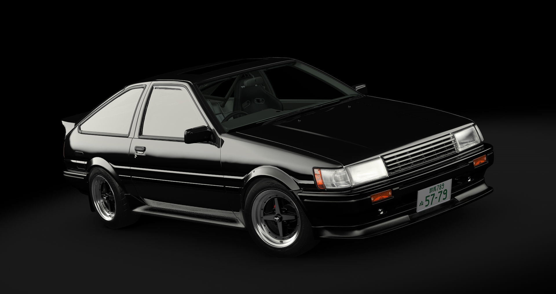 Toyota AE86 Tuned tweaked, skin 10_fullblack