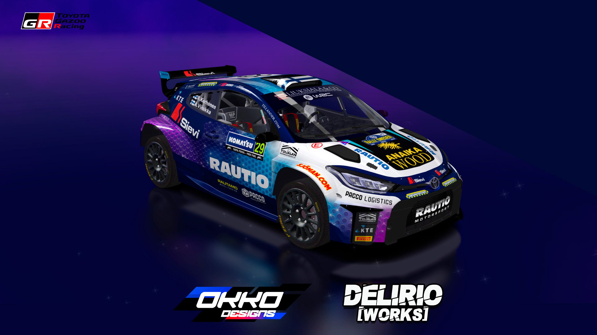 LF Rally2 Toyota GR Yaris Rally2, skin ! WRC2024 R.Korhonen BY okko designs & delirioworks