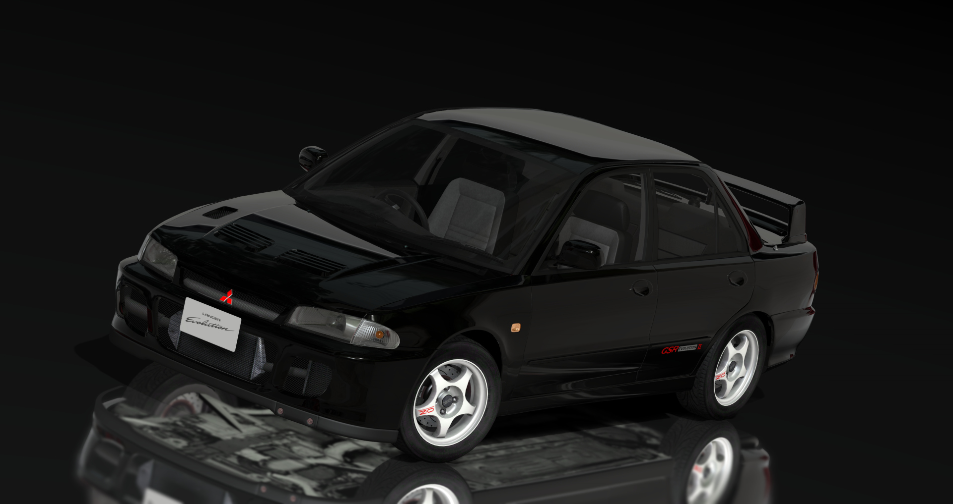Mitsubishi Lancer Evolution II GSR 1994, skin Pyrenees_Black