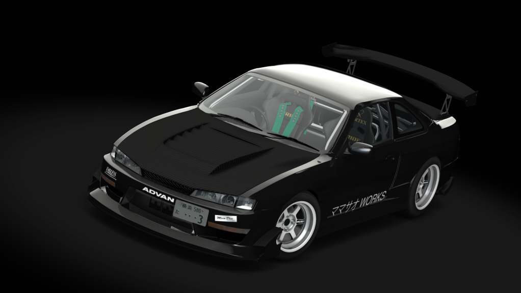 峠 Mamasao Works Nissan Silvia S14a, skin Black