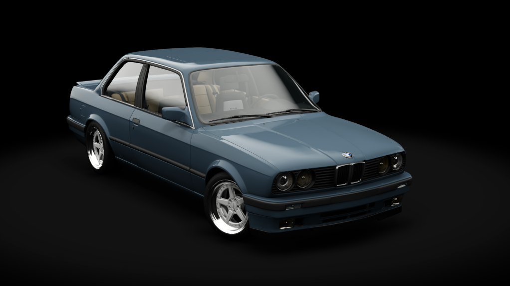 BMW 325i E30, skin Mineralblau