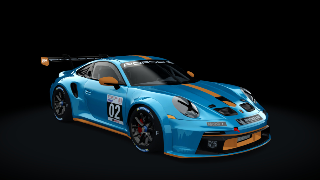 Porsche 911 GT3 Cup, skin cielo-blu