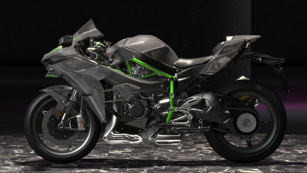 Kawasaki Ninja H2 2020, skin Mirror Coated Matte Spark Black
