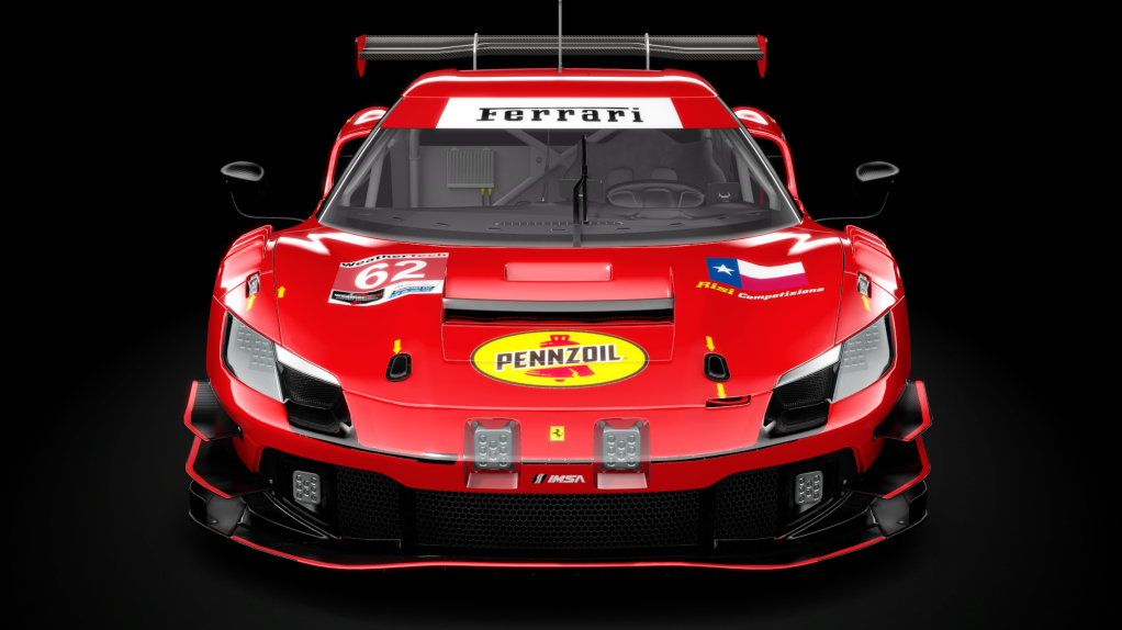 Ferrari 296 GT3, skin 2023 #62 Risi Competizione Daytona