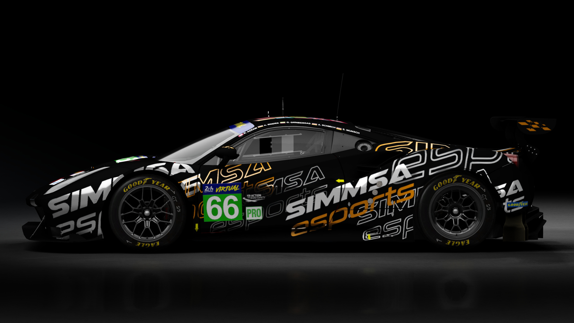 2018 Ferrari 488 GTE Evo Le Mans Spec CRC-Tune, skin 2022 #66 SIMMSA Esports LM24 VIRTUAL