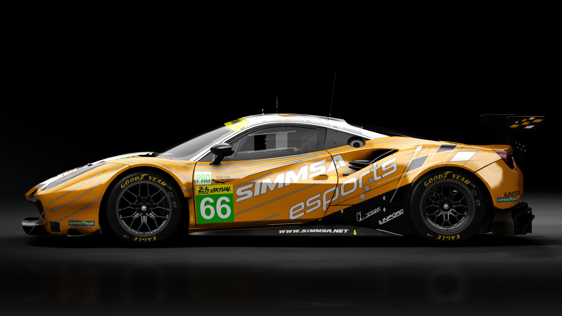 2018 Ferrari 488 GTE Evo Le Mans Spec CRC-Tune, skin 2023 #66 SIMMSA Esports LM24 VIRTUAL