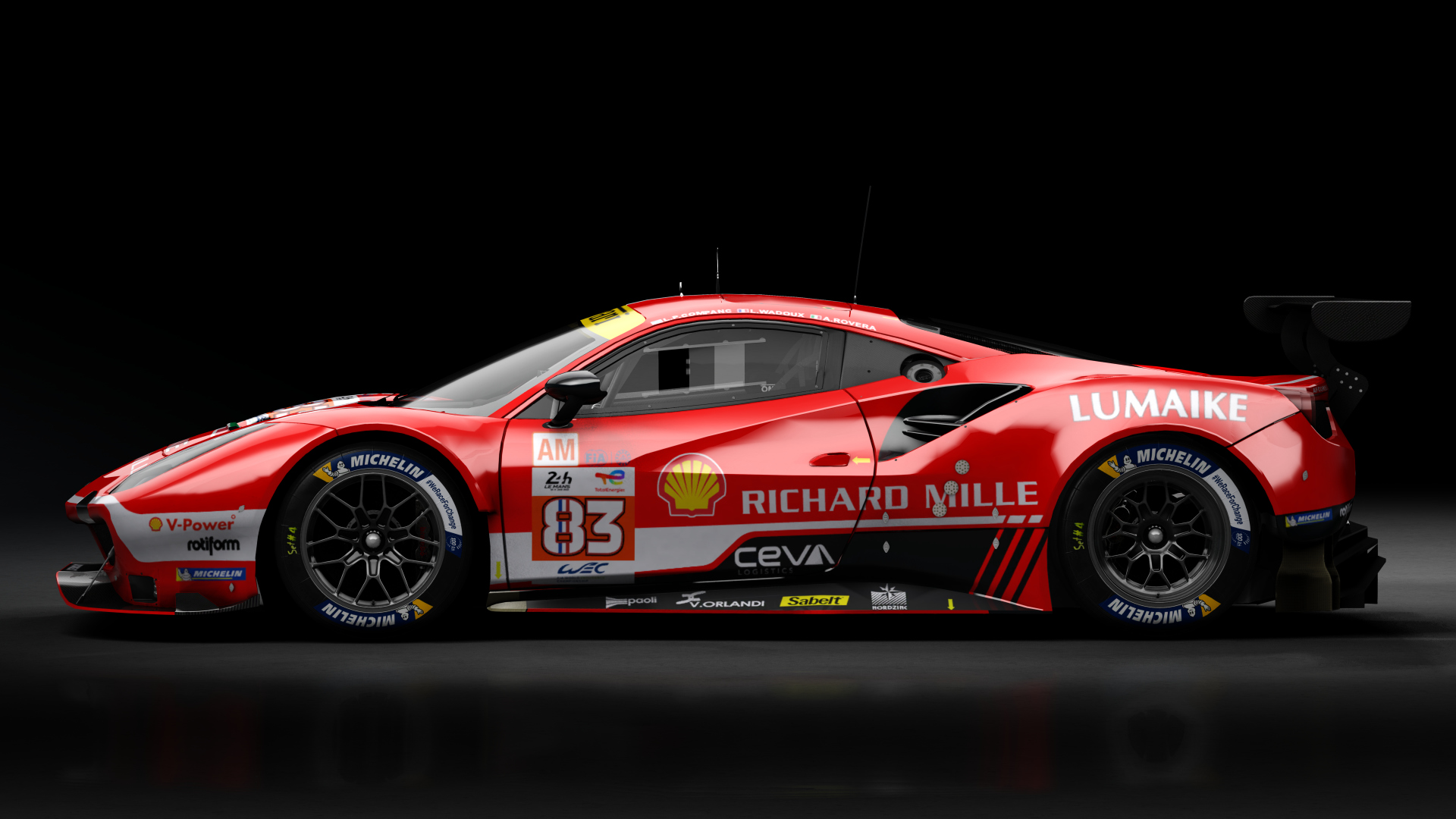 2018 Ferrari 488 GTE Evo Le Mans Spec CRC-Tune, skin 2023 #83 AF Corse LM24