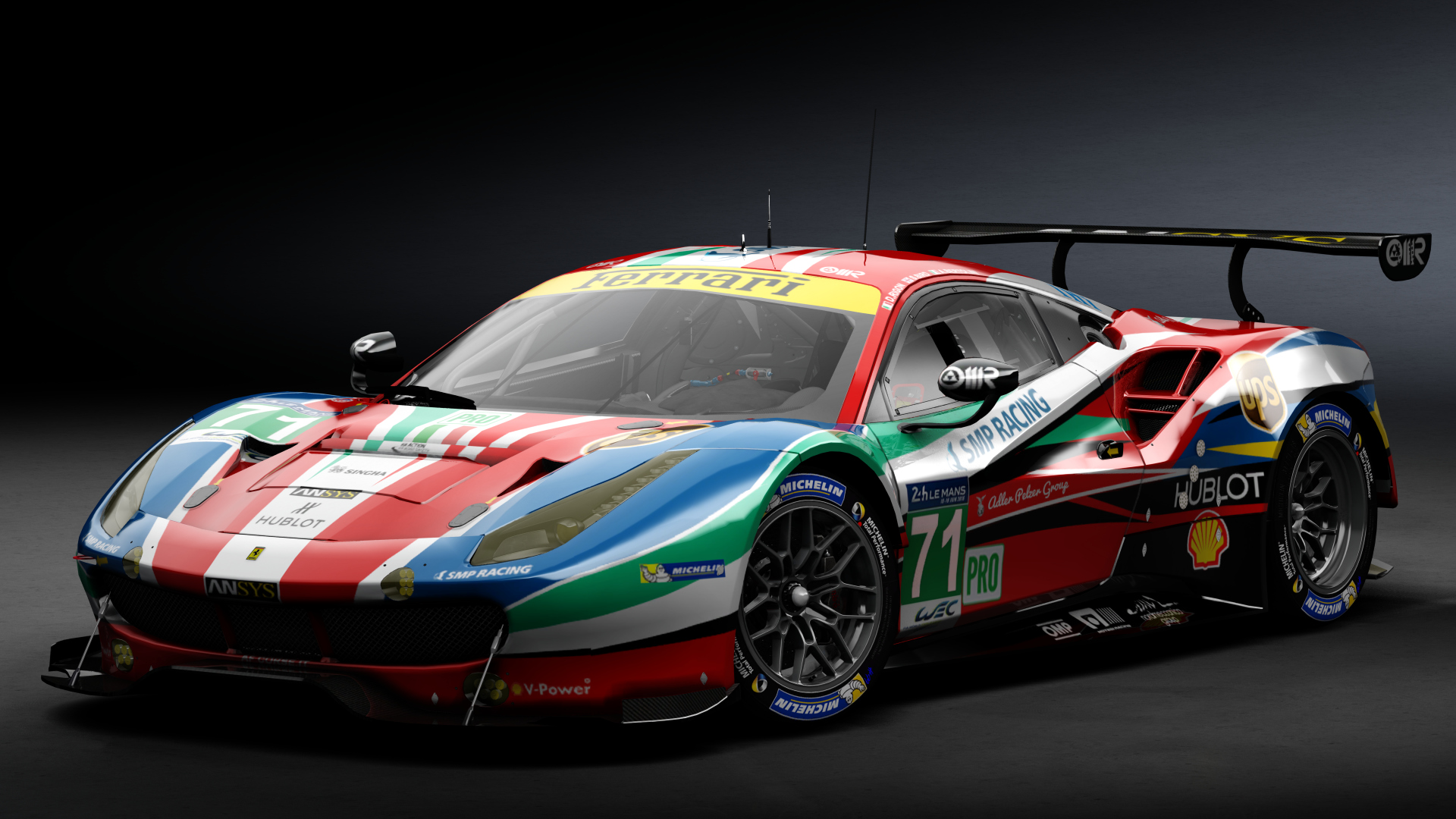 2016 Ferrari 488 GTE Le Mans Spec CRC-Tune, skin 2016 #71 AF Corse LM24