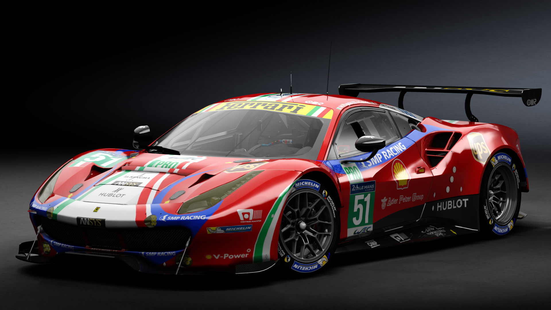 2016 Ferrari 488 GTE Le Mans Spec CRC-Tune, skin 2017 #51 AF Corse LM24