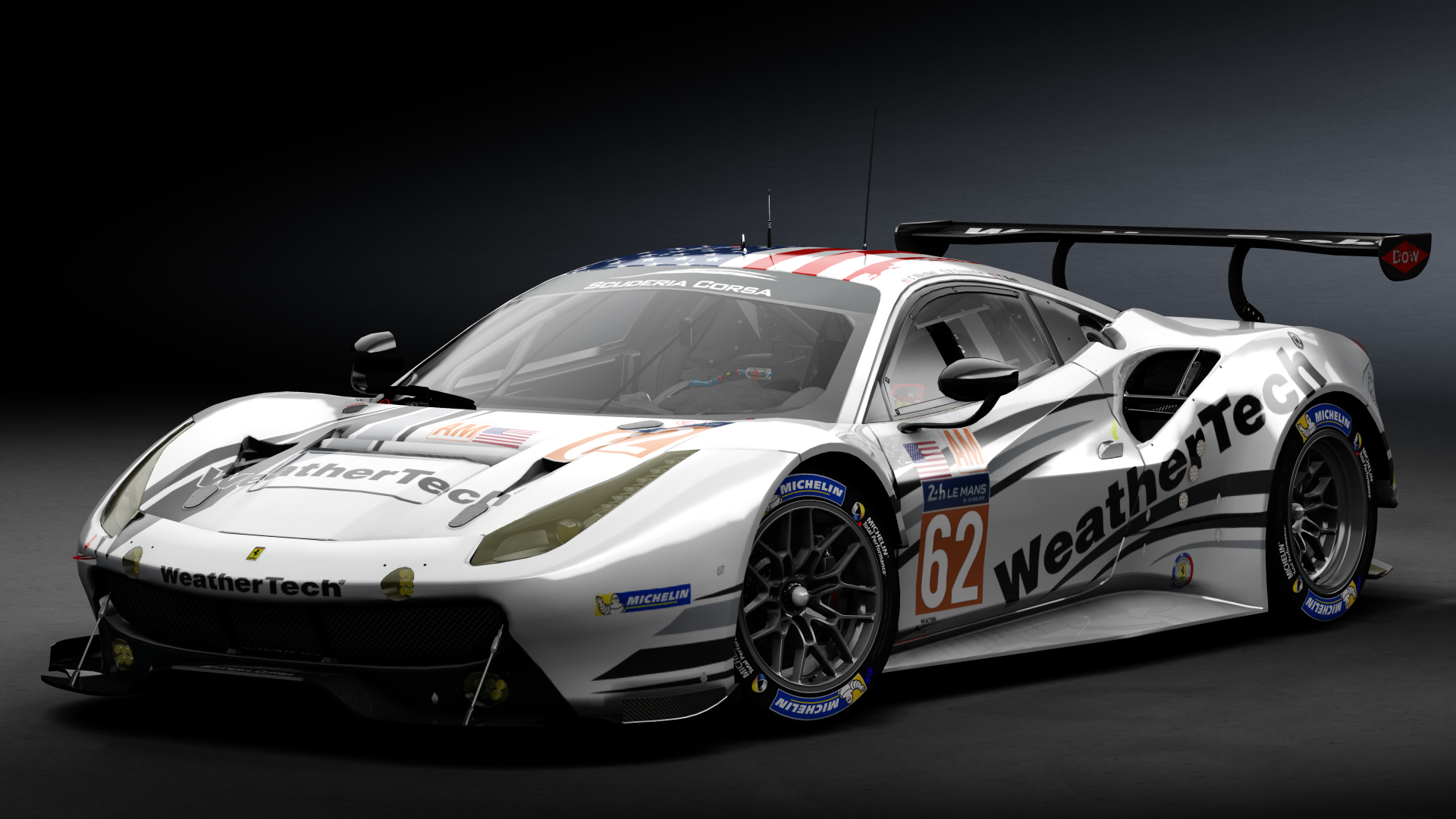 2016 Ferrari 488 GTE Le Mans Spec CRC-Tune, skin 2017 #62 Scuderia Corsa LM24