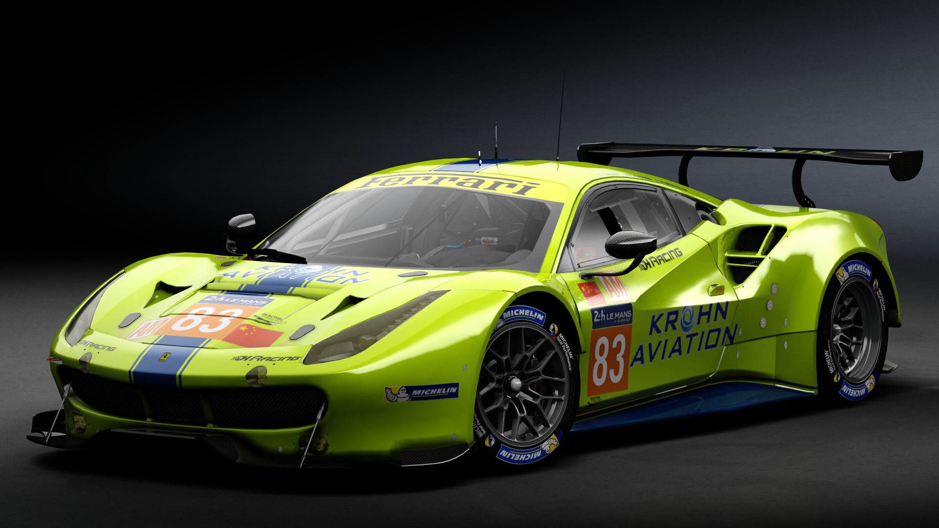 2016 Ferrari 488 GTE Le Mans Spec CRC-Tune, skin 2017 #83 DH Racing LM24