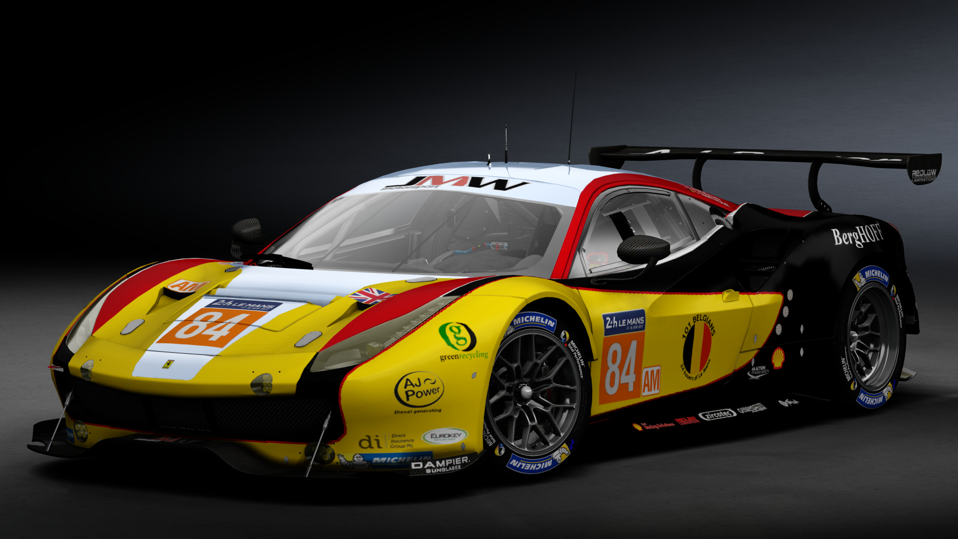 2016 Ferrari 488 GTE Le Mans Spec CRC-Tune, skin 2017 #84 JMW Motorsport LM24