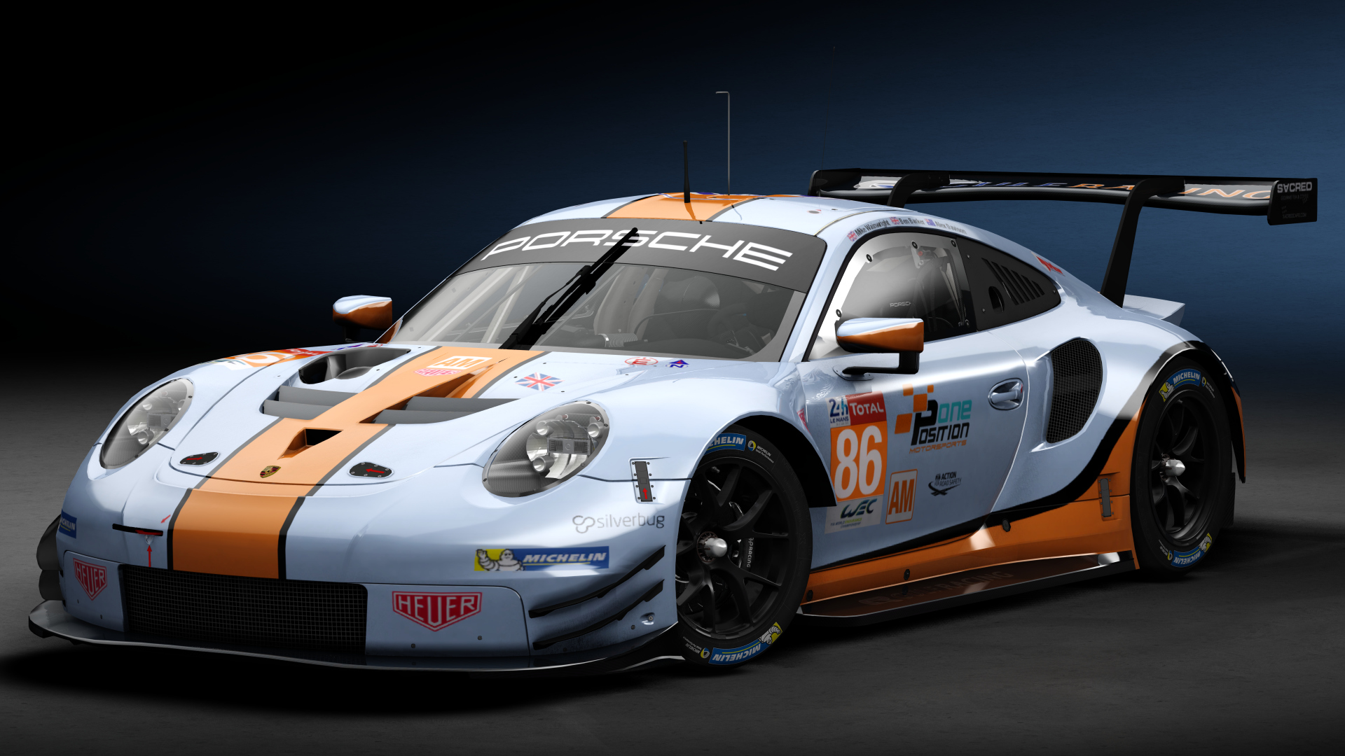 2018 Porsche 911 RSR GTE CRC-Tune, skin 2018 #86 Gulf Racing LM24